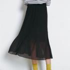 Plain Midi Chiffon A-line Skirt