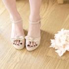 Bow-detail Wedge-heel Sandals
