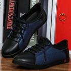 Genuine Leather Panel Lace Up Shoes