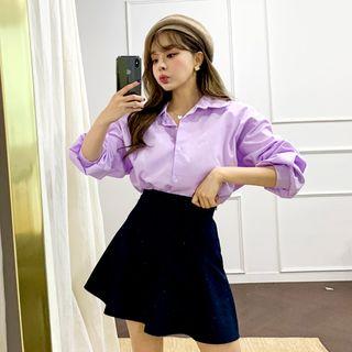Dip-back Balloon-sleeve Shirt