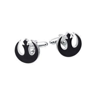 Fashion Personality Black Star Wars Round Cufflinks Silver - One Size