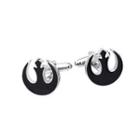 Fashion Personality Black Star Wars Round Cufflinks Silver - One Size