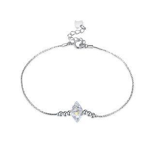 925 Sterling Silver Simple Elegant Fashion Cubic Zircon Bracelet Silver - One Size