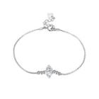 925 Sterling Silver Simple Elegant Fashion Cubic Zircon Bracelet Silver - One Size