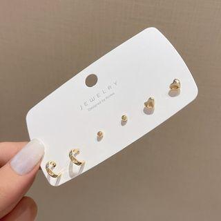 3 Pair Set: Alloy Earring (various Designs) A091 - 3 Pairs - 925 Silver - Gold - One Size