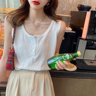 Sleeveless Plain Loose Fit Tank Top