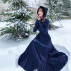 Set: Knit Top + Pleated Maxi Skirt