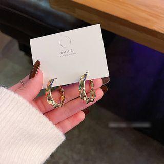 Alloy Hoop Earring 1 Pair - E3011 - Gold - One Size