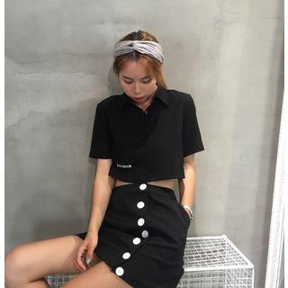Short-sleeve Shirt / Mini Sheath Skirt