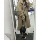 Double-breasted Tie-waist Buckled Trench Coat