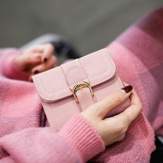 Buckled Faux Leather Coin Purse