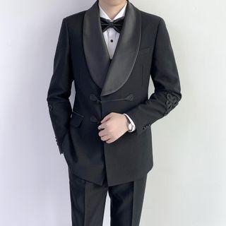 Set: Frog Buttoned Blazer + Vest + Straight Leg Dress Pants