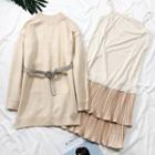 Set: Loose-fit Knit Dress + Slipdress