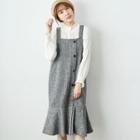 Sleeveless Ruffle Hem Midi Dress Gray - One Size