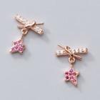 Sterling Silver Knot Rhinestone Dangle Earring