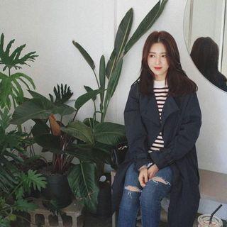 Tie-waist Cotton Trench Coat