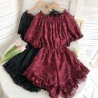 Off-shoulder Floral Print Ruffled Romper