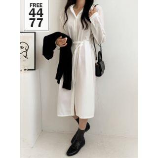 Dolman-sleeve Hidden-button Midi Shirtdress Ivory - One Size