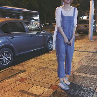 Striped Pinafore Playsuit