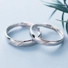 925 Sterling Silver Open Ring S925 Sterling Silver - 1 Pair - Silver - One Size
