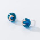 Faux Crystal Moon Stud Earring 1 Pair - As Shown In Figure - One Size