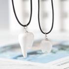 Ceramic Tooth Couple Matching Necklace