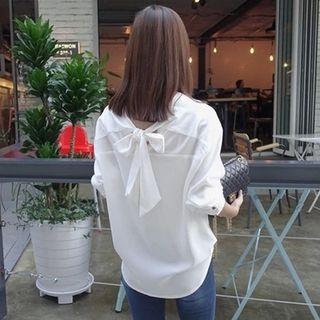 Tie-back 3/4-sleeve Blouse