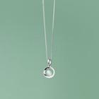 Faux Cat Eye Stone Pendant Sterling Silver Necklace 1pc - Silver - One Size