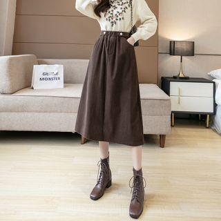 High-waist Loose Fit Corduroy A-line Skirt