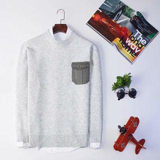 Couple Pocket Long Sleeve Knit Top