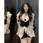 Ruffle Trim Blouse / Corset Vest