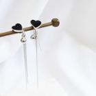 Heart Fringed Sterling Silver Earring