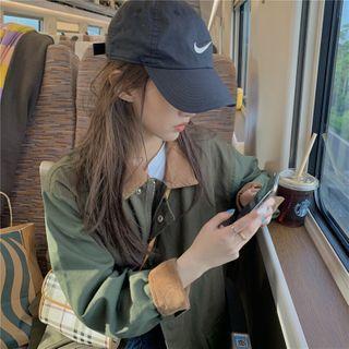 Color-block Cargo Jacket As Figure - One Size