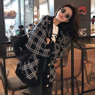 Lattice Knit Cardigan Black - One Size