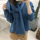Crew-neck Loose-fit Sweater With Scarf