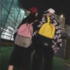 Couple Matching Color Block Nylon Backpack