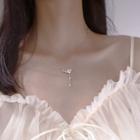 925 Sterling Silver Flower Pendant Lariat Necklace As Shown In Figure - One Size