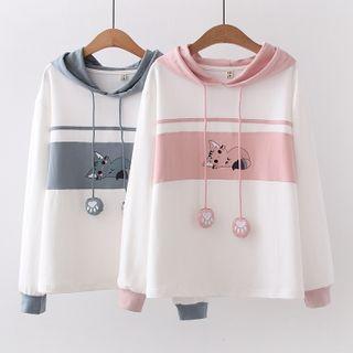 Cat Themed Two-tone Hoodie