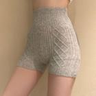 High-waist Cable Knit Shorts