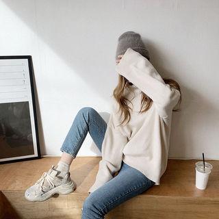 Turtleneck Wool Blend Sweater Ivory - One Size