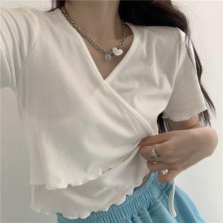 Short-sleeve Tied Top