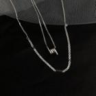 925 Sterling Silver Spring Pendant Layered Choker Necklace