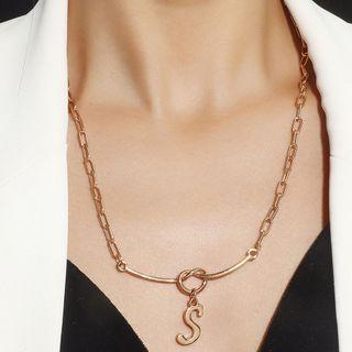 Letter S Knot Pendant Alloy Necklace
