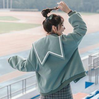 Sailor-collar Embroidered Baseball Jacket