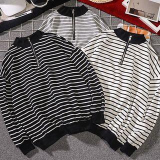 Striped Zip Pullover
