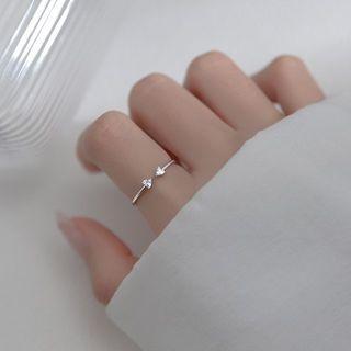 Triangle Rhinestone Sterling Silver Open Ring