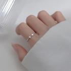 Triangle Rhinestone Sterling Silver Open Ring