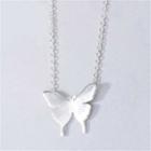 Butterfly Sterling Silver Pendant Necklace Silver - One Size