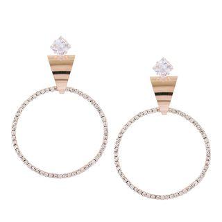 Rhinestone Hoop Detail Earrings