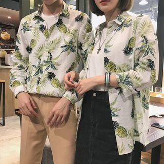Couple Matching Pineapple Printed Shirt